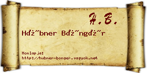 Hübner Böngér névjegykártya